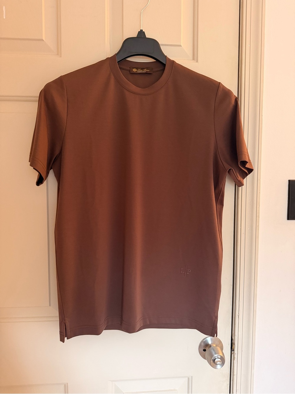 Loro Piana Brown Crew Neck Short Sleeve Tee